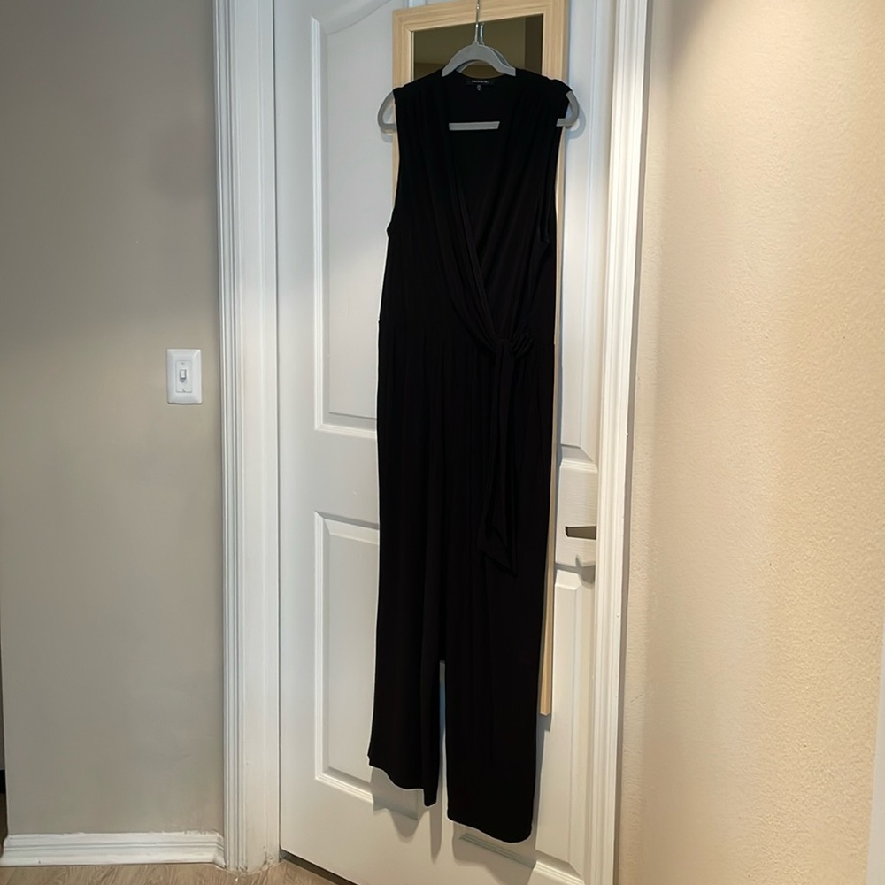 Sleeveless black jumpsuit- plus size